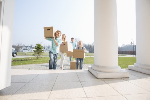 Commercial moving team preparing office relocation in St Johns Wood
