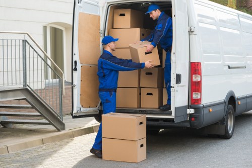 Removal team preparing a careful move in St Johns Wood