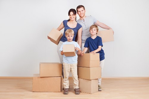 Wardrobe boxes, tape, and wrapping supplies for a local packing service