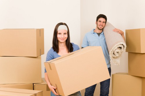 Packed boxes and furniture ready for a local relocation